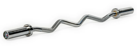Showing a typical EZ Curlbar used for Gym Bar Bicep Curls