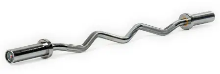 Showing a typical EZ Curlbar used for Gym Bar Bicep Curls