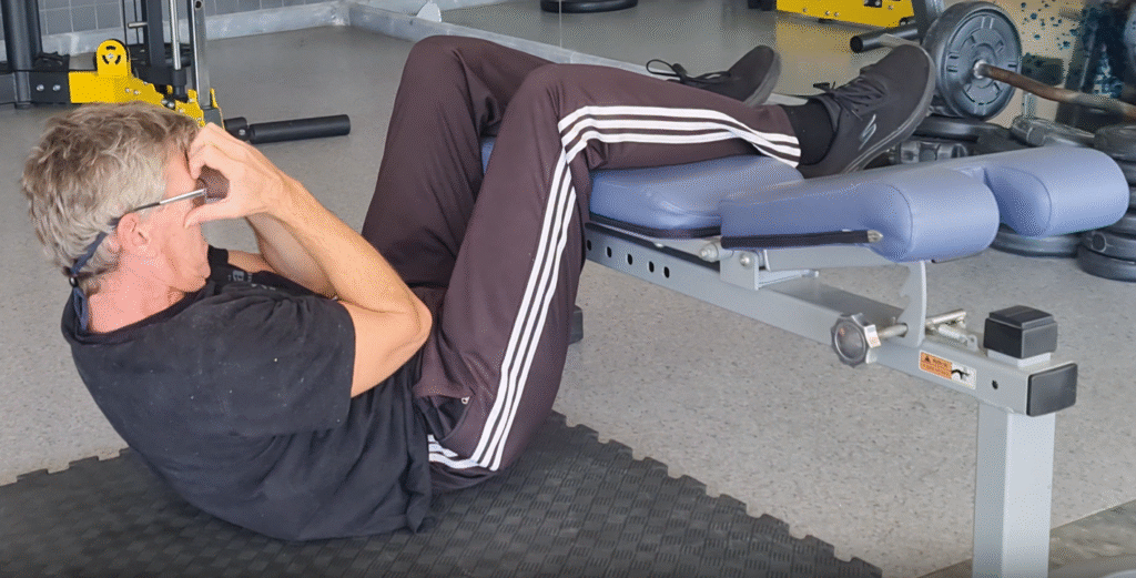 Showing the Bench Crunch for ABS