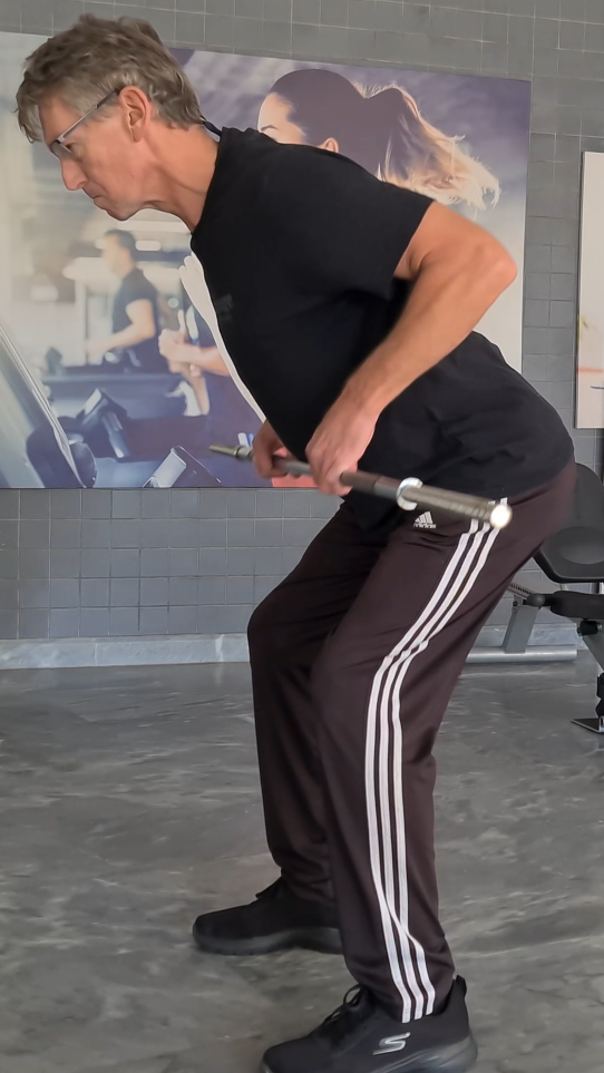 showing the Bent Over Barbell Row Back Exercise