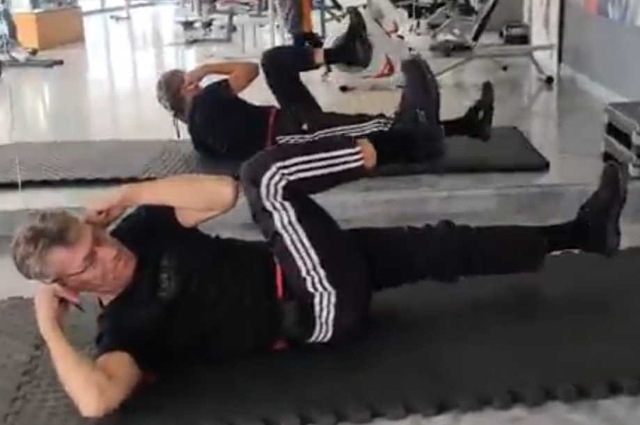 showing the Bicycle Crunch Pilates exercise