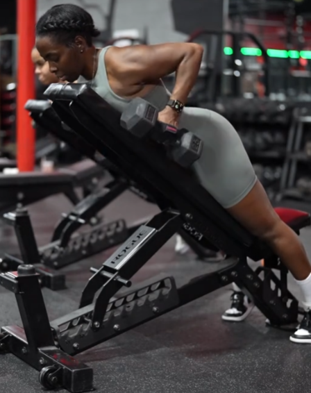 Showing the Incline Bench Dumbbell Row