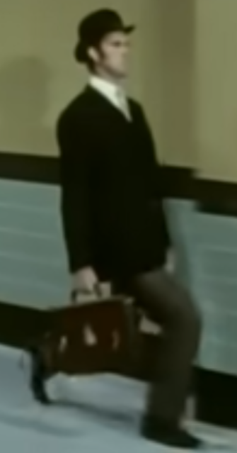 Showing John Cleese doing the Silly Walk