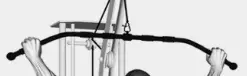 Showing pronated hand grip for the wide grip pulldown exercise