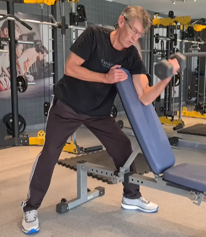 Showing the Incline Bench Preacher Curl
