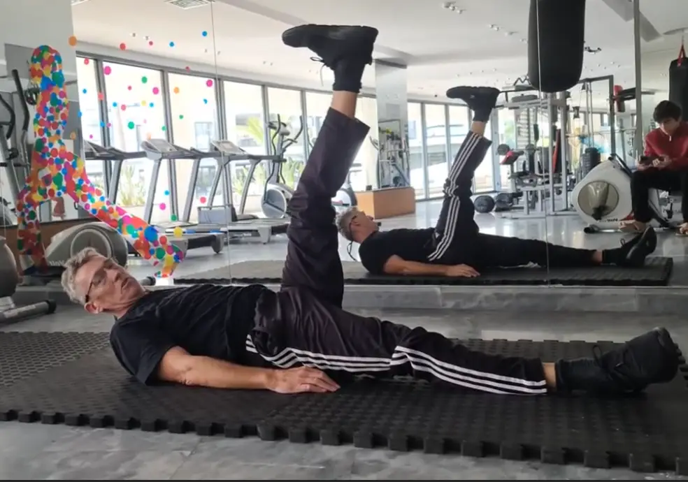 Showing the Raised Leg Ham - a stretch exercise for the hamstrings