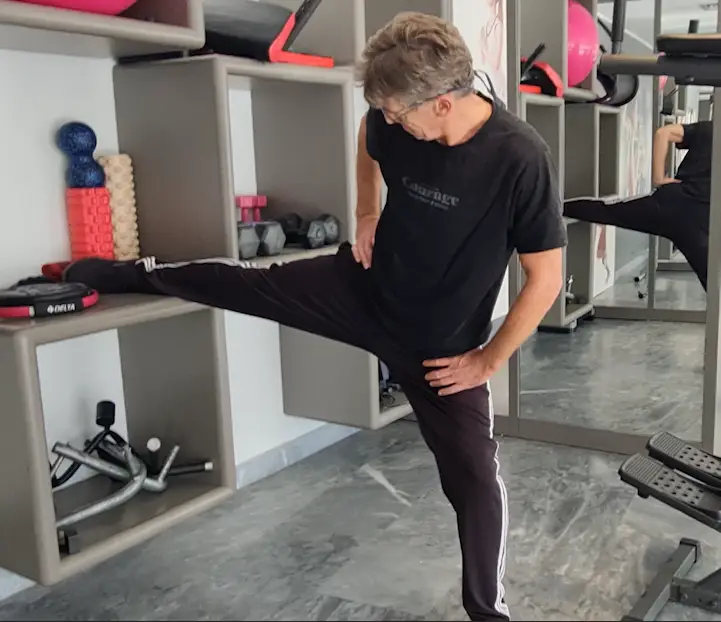 Showing the Shelf Groin Stretch