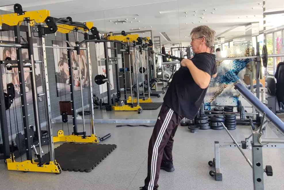 Showing the Standing High Cable Row