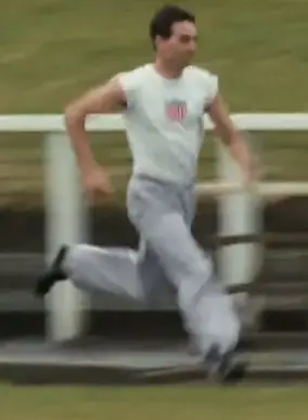 Showing a track athlete warming up