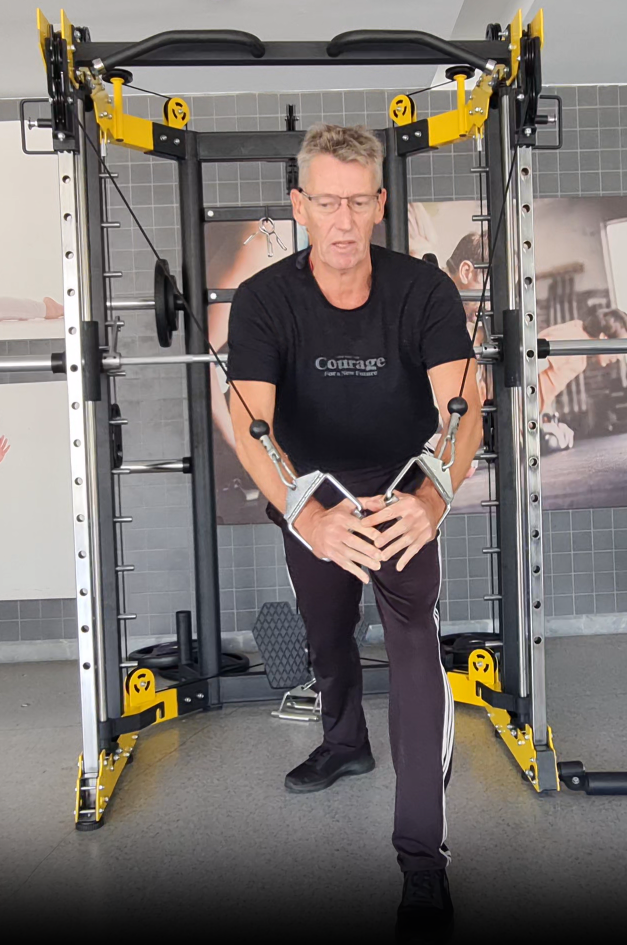 Showing the Standing Cable Fly gym exercise for Chest