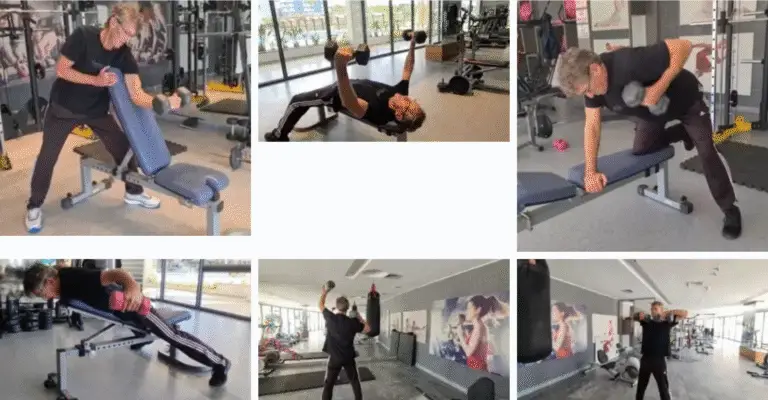 Shows a montage of 6 gym exercise images from the Mojoh Method Gym & Pilates Coaching videos