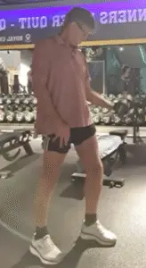 Shos a still image from my video on the Alternating Dumbbell Bicep Curl - a classic exercise for use with different types of Reps & Sets like Drop Setting